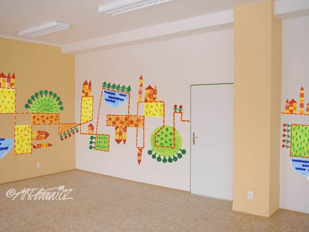 sociální centrum – vizualizace návrhu výzdoby interiéru