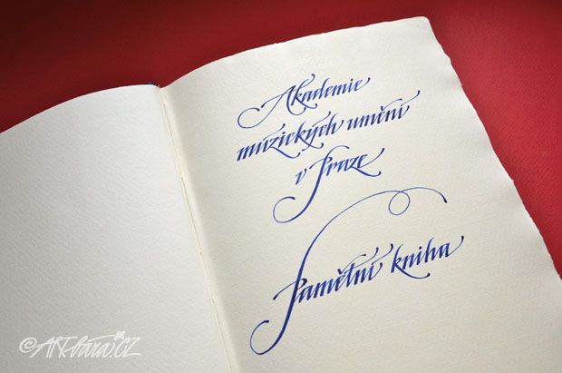 kaligrafie - titulní strana pamětní knihy