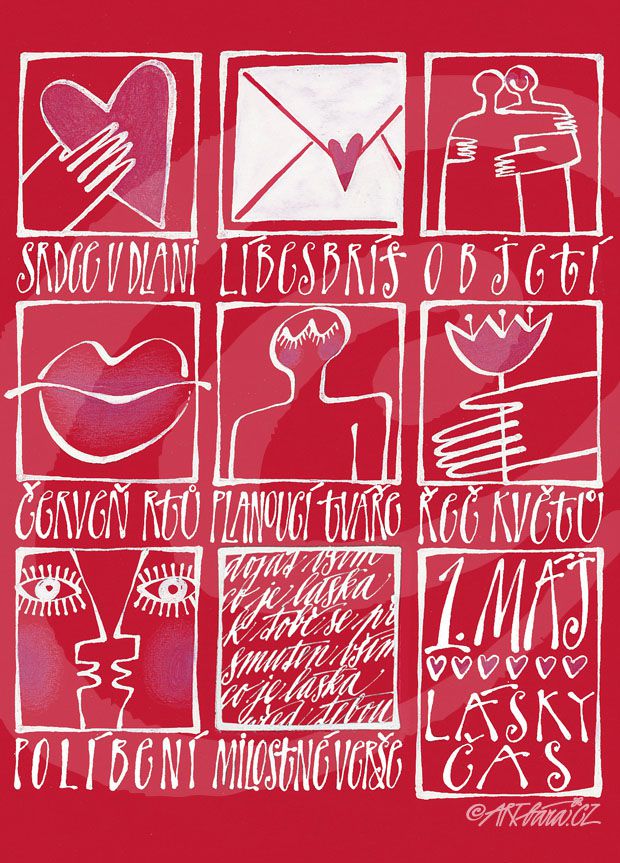 prvomájová pohlednice